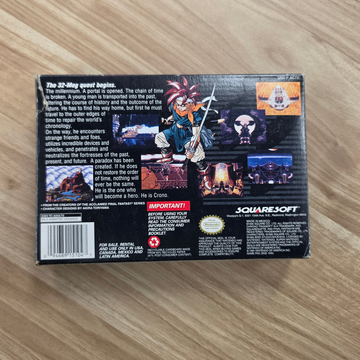 Chrono Trigger Complete + Rare Reg Card - Nintendo SNES