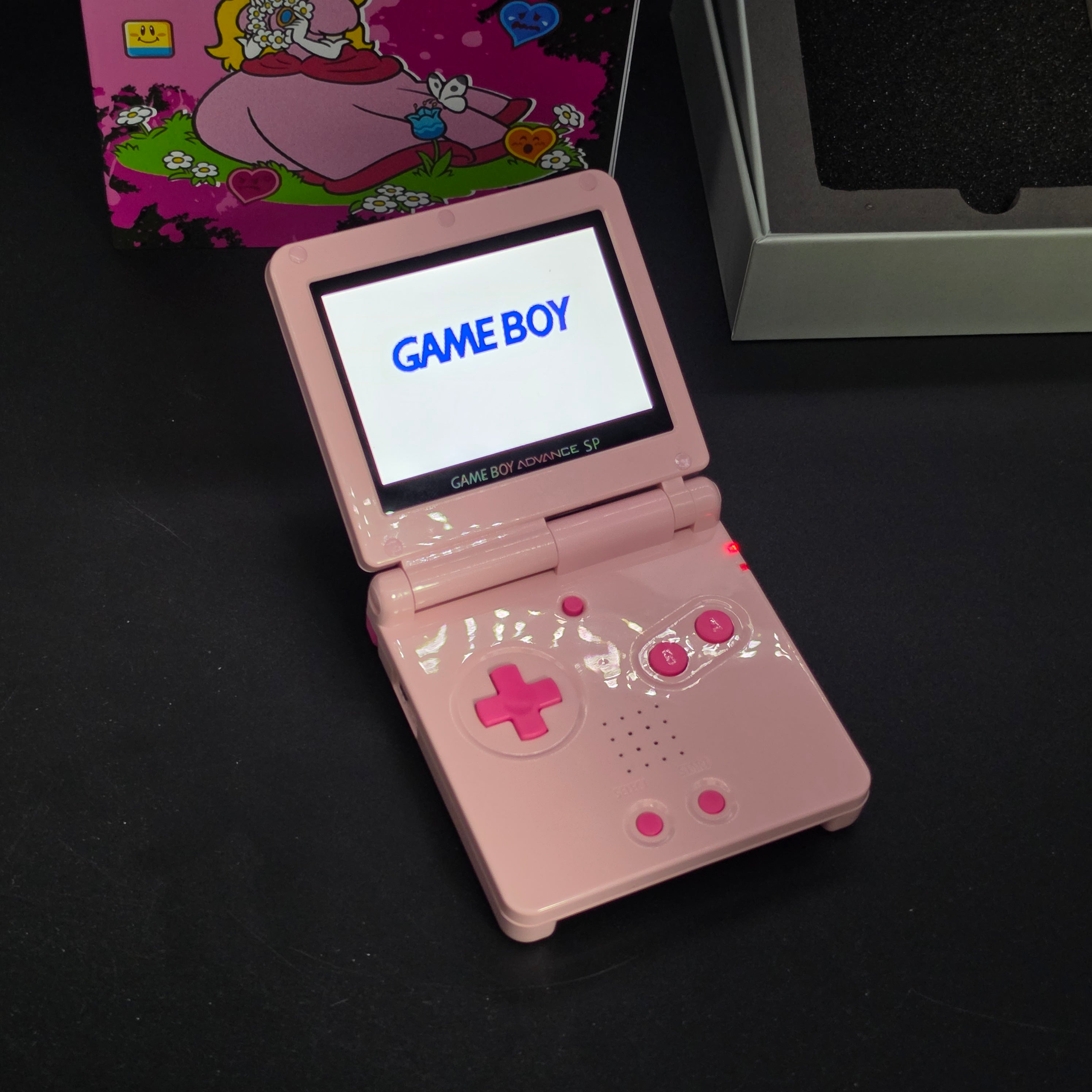 Nintendo Game Boy Advance SP (GBA SP) Custom Peach Backlit Handheld Console