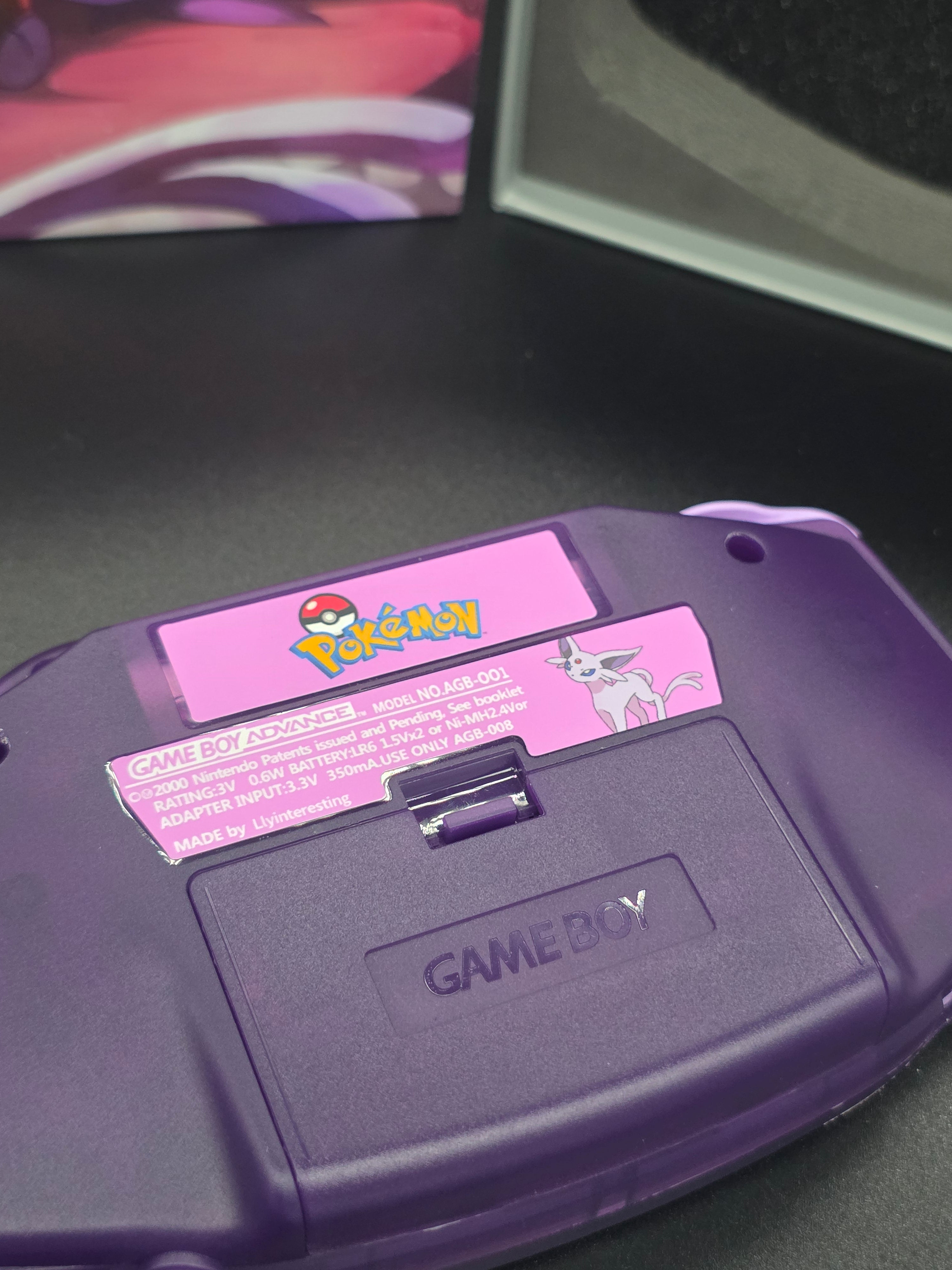 Nintendo Game Boy Advance (GBA) Custom Espeon Backlit Handheld Console