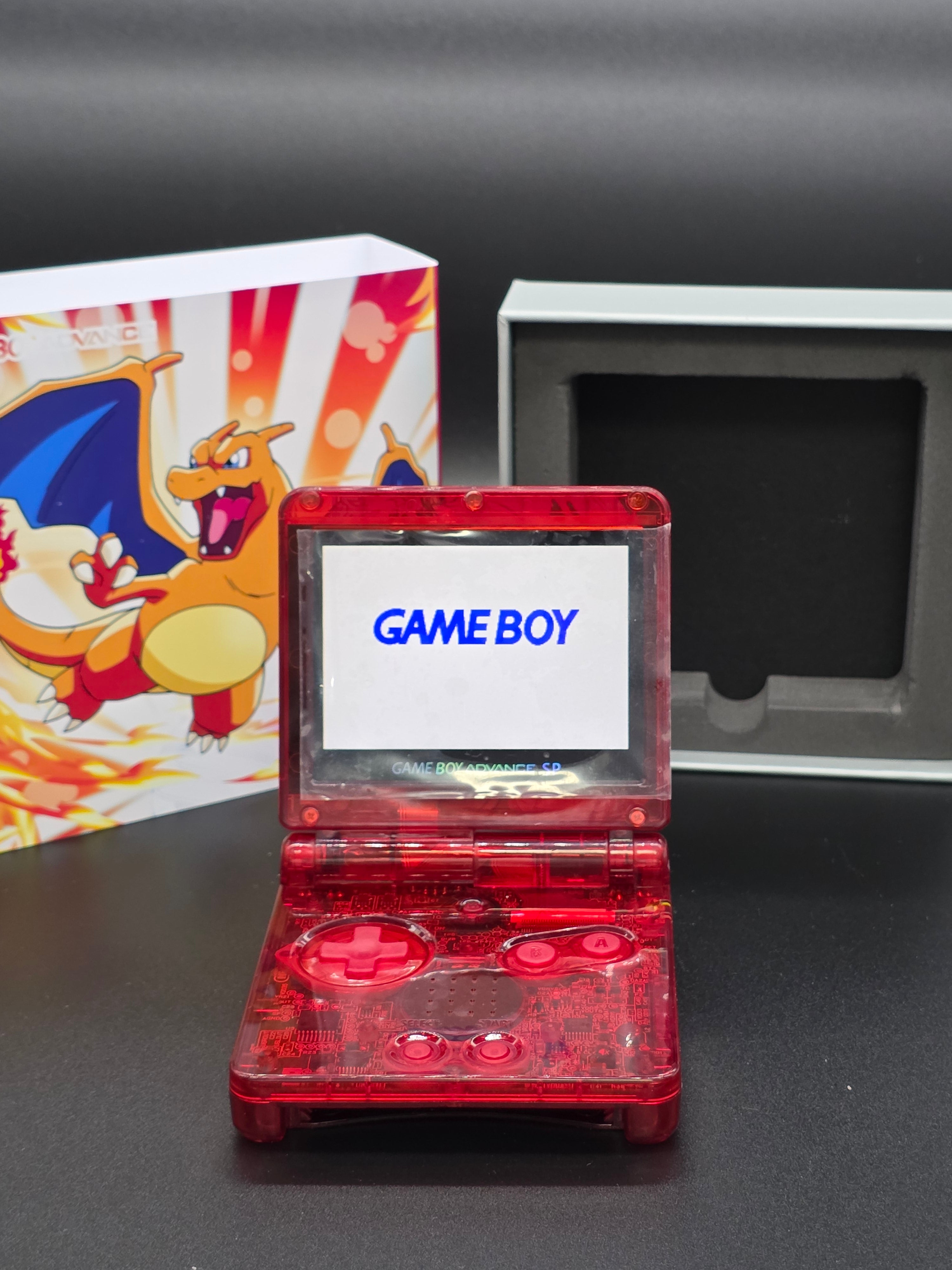 Nintendo Game Boy Advance SP (GBA SP) Custom Charizard Backlit Handheld Console