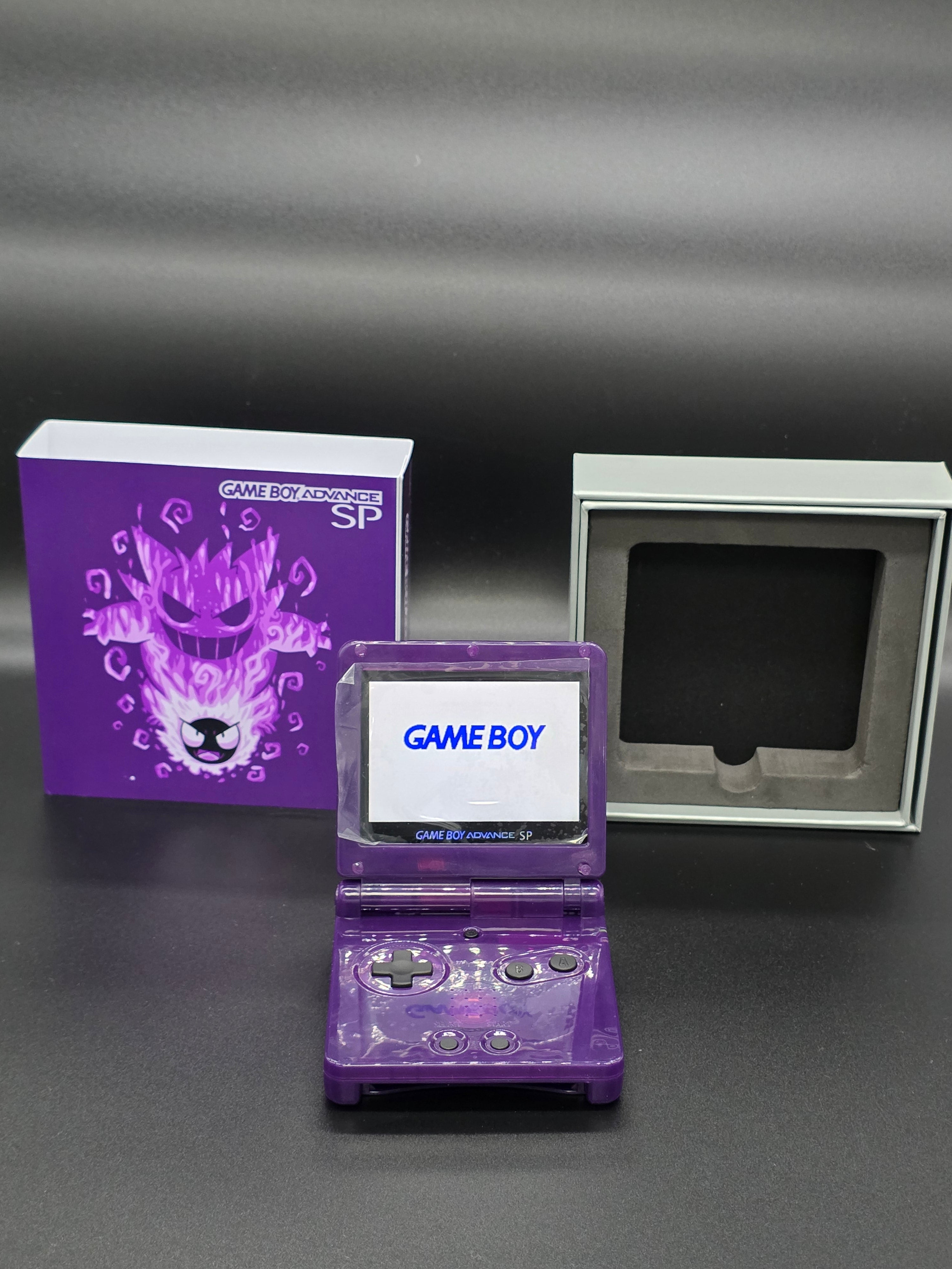 Nintendo Game Boy Advance SP (GBA SP) Custom Gengar Backlit Handheld Console