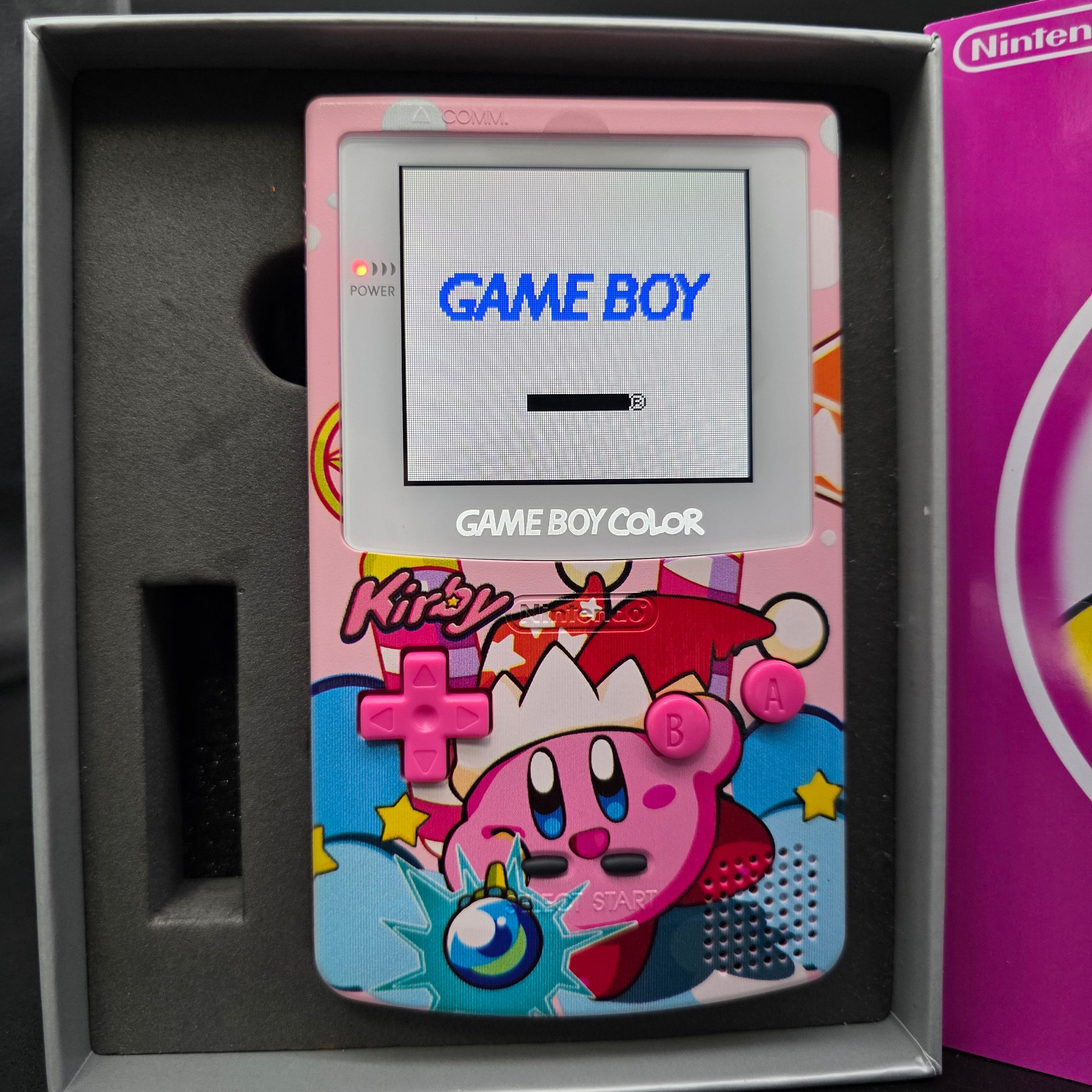 Nintendo Game Boy Color (GBC) Custom Kirby Pink Backlit Handheld Console