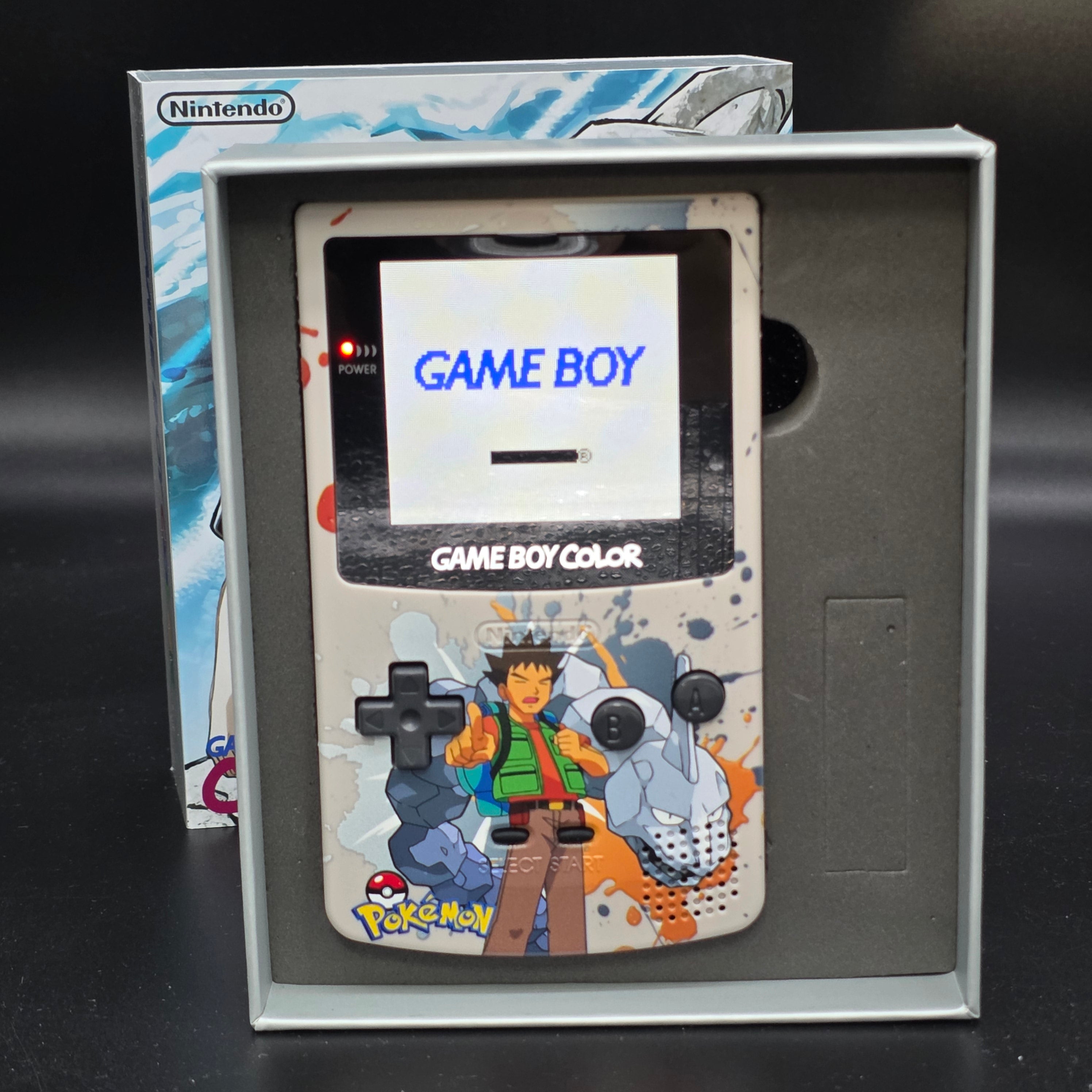 Nintendo Game Boy Color (GBC) Custom Brock Trainer Backlit Handheld Console