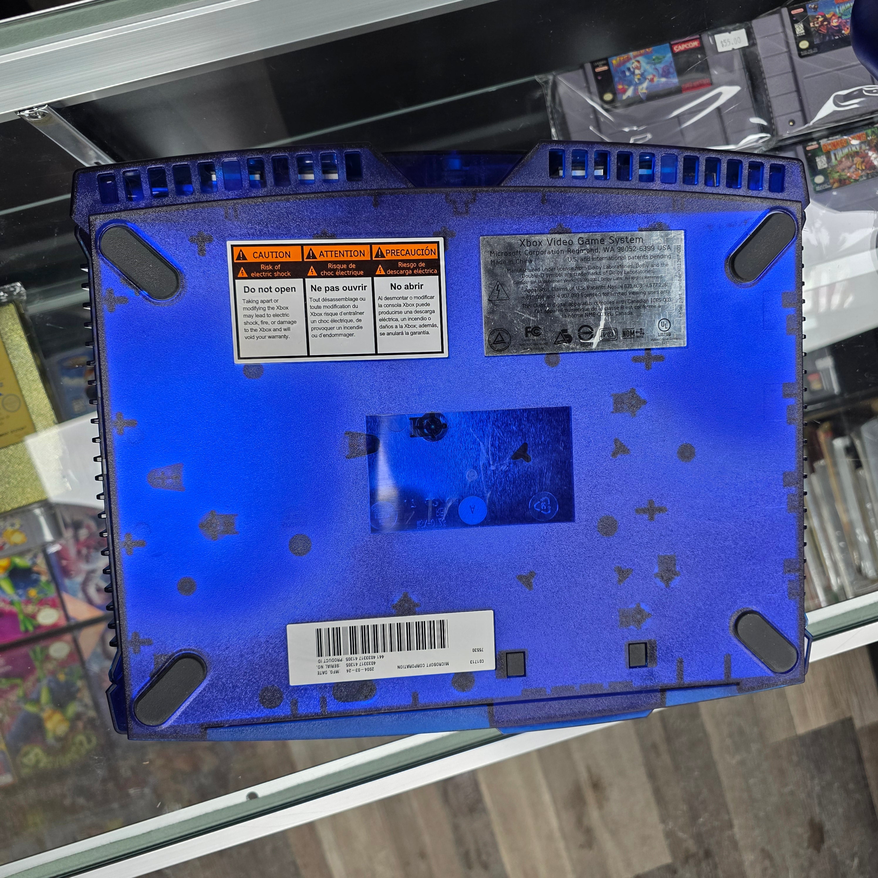 Microsoft Original OG Xbox Halo 2 Edition Ice Blue Clear Console Bundle