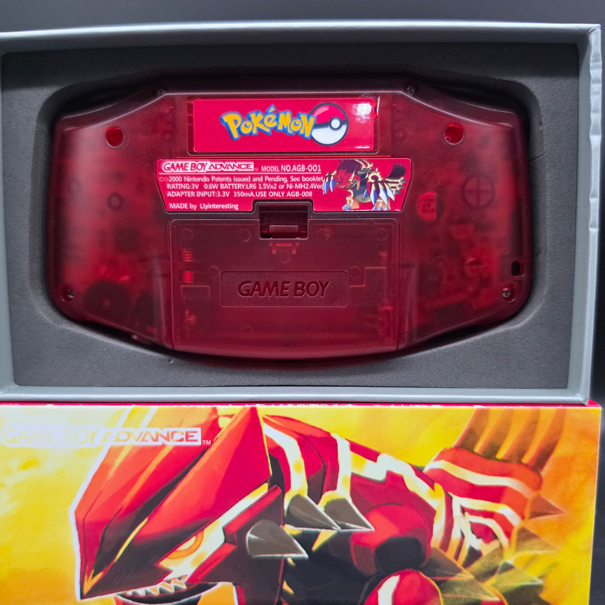 Nintendo Game Boy Advance (GBA) Custom Groudon Backlit Handheld Console