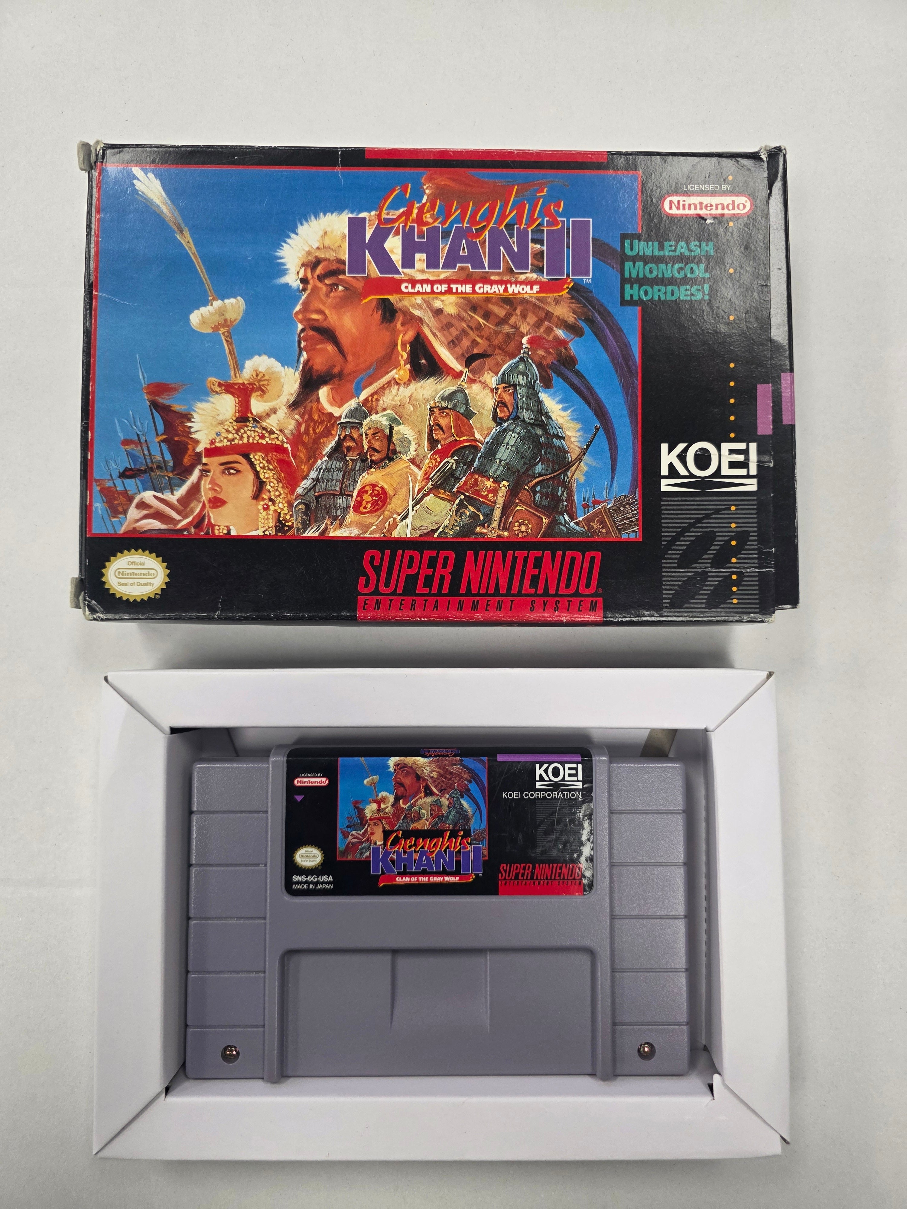 Genghis Khan II Clan of the Gray Wolf - Nintendo SNES