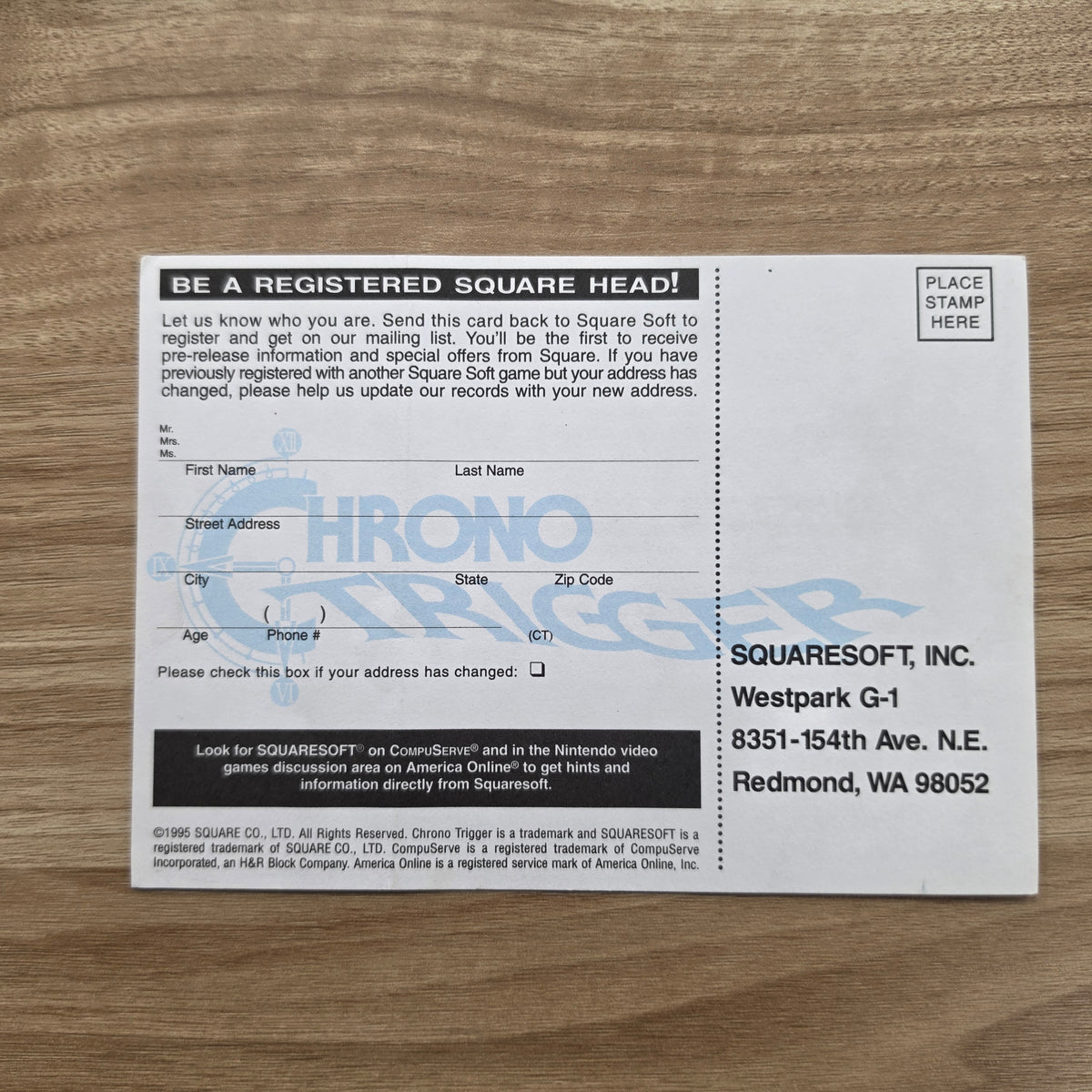 Chrono Trigger Complete + Rare Reg Card - Nintendo SNES