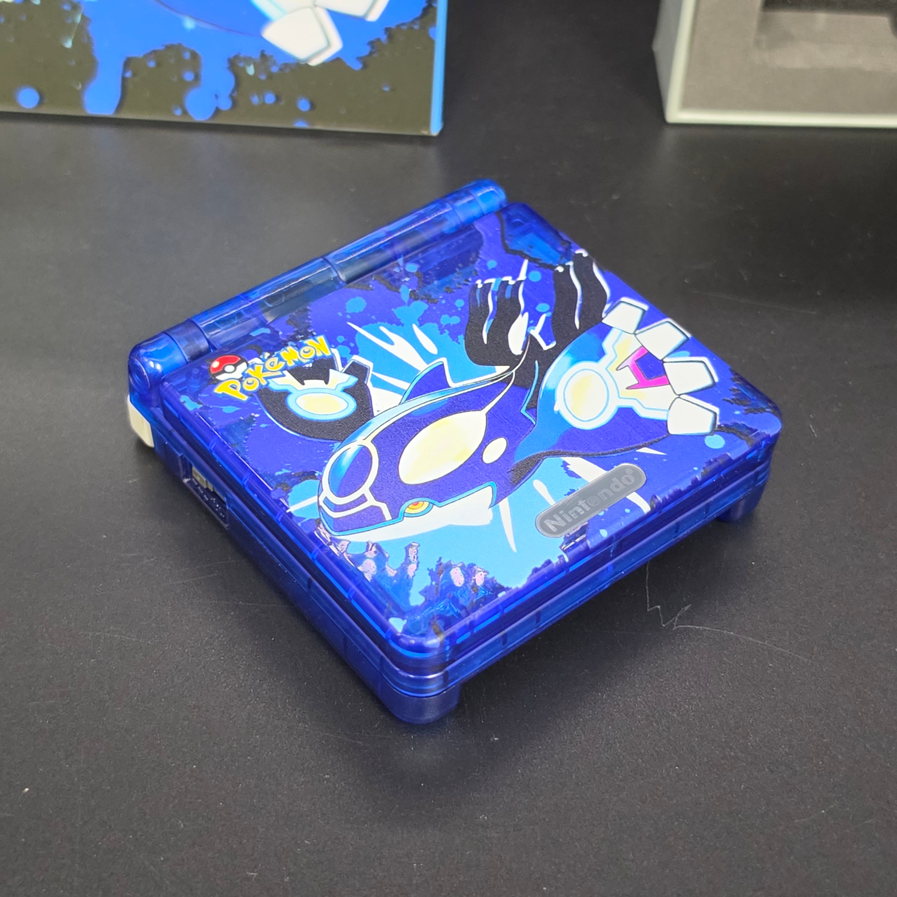 Nintendo Game Boy Advance SP (GBA SP) Custom Kyogre Backlit Handheld Console