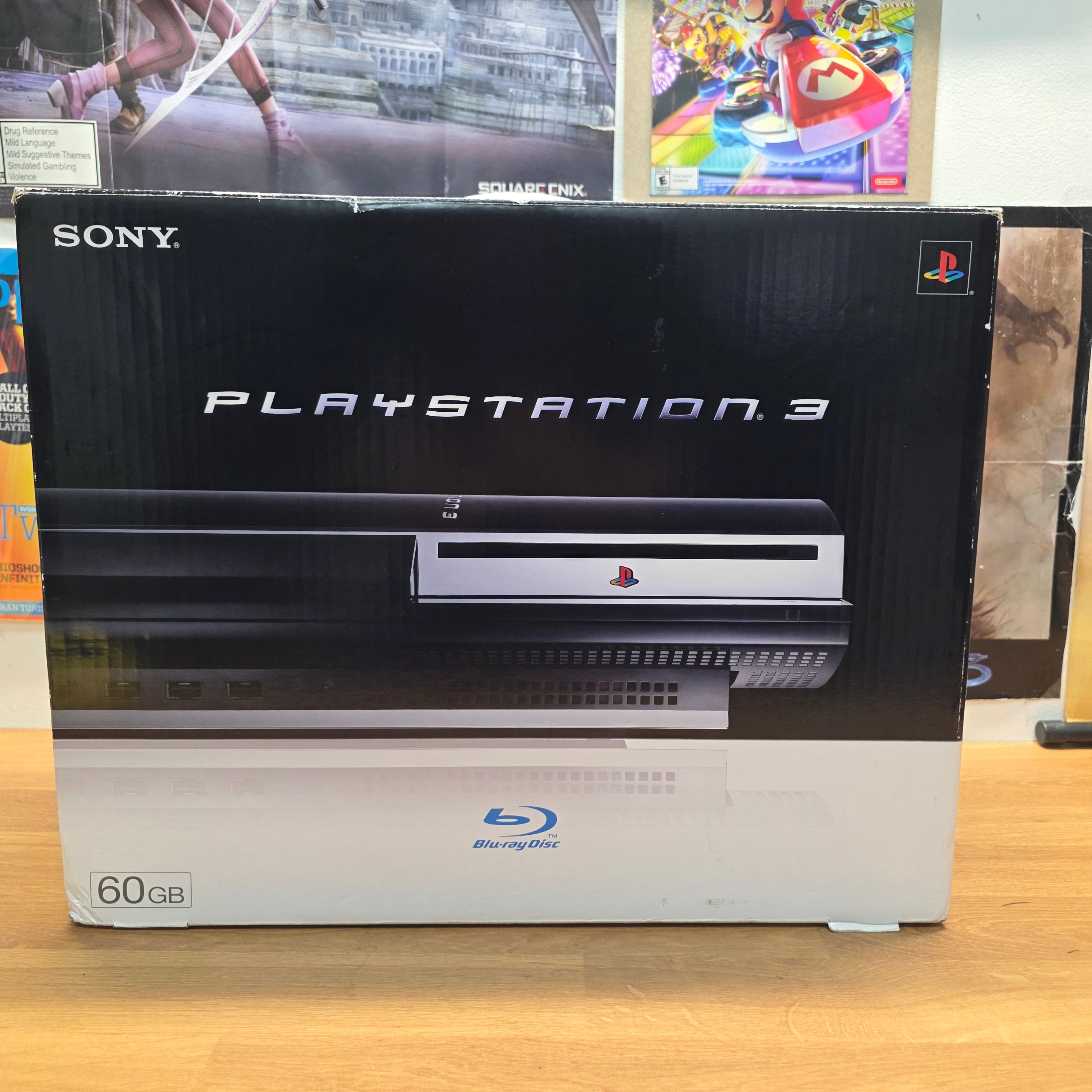 Sony PlayStation 3 PS3 A01 Piano Black Fat Console Bundle Backwards Compatible With Box
