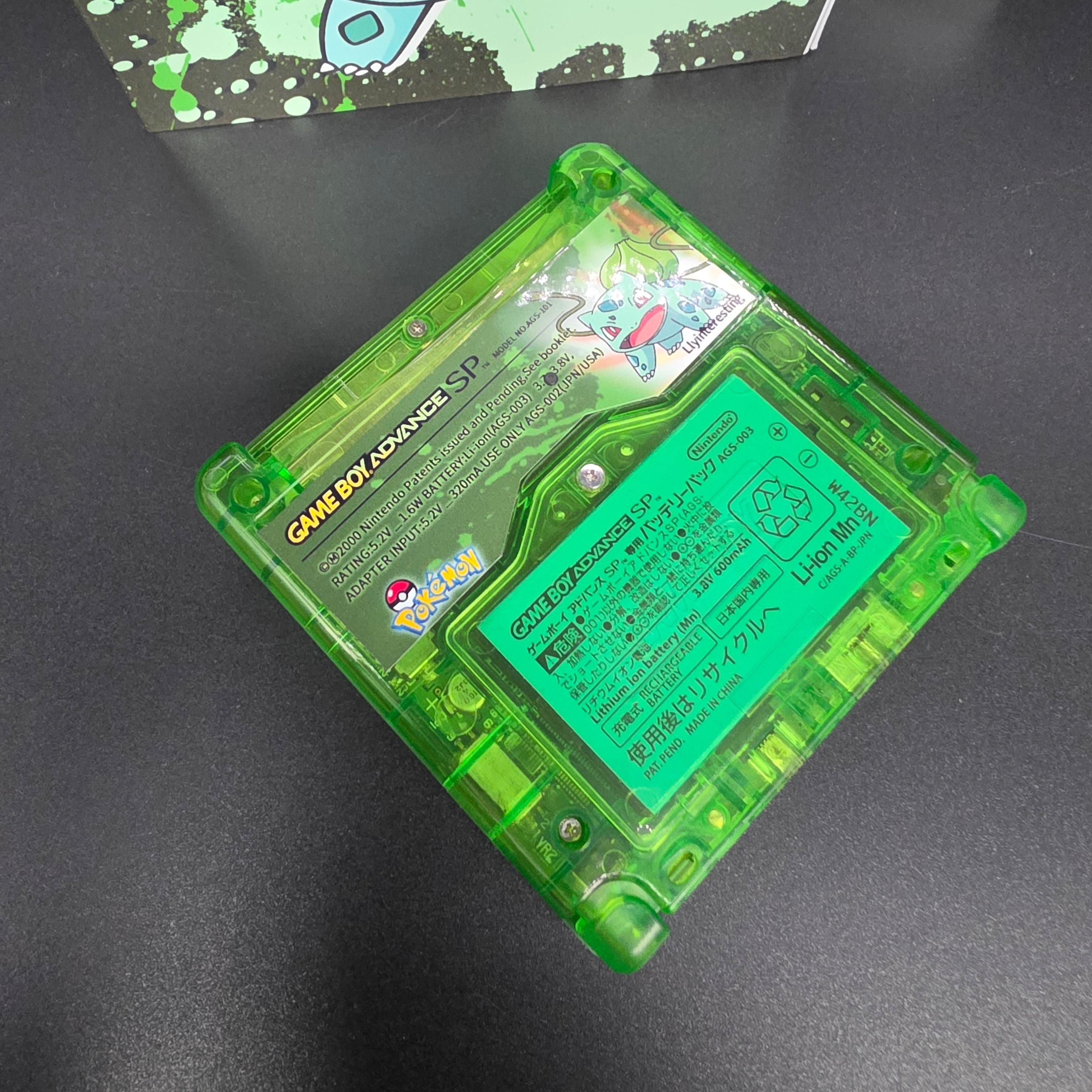 Nintendo Gameboy Advance SP (GBA) Custom Bulbasaur Backlit Handheld Console