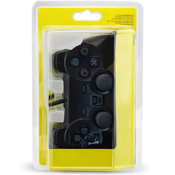 NEW Replica Sony PlayStation 2 PS2 Black Wired Controller