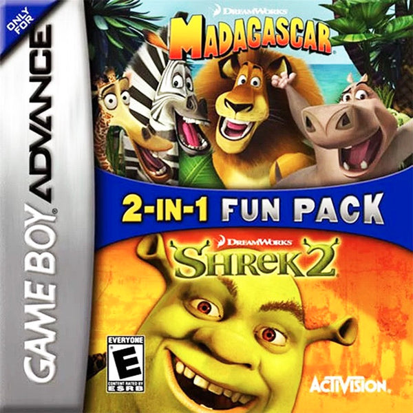 2-in-1 Fun Pack Madagascar and Shrek 2 for Nintendo Game Boy Advance | TVGC