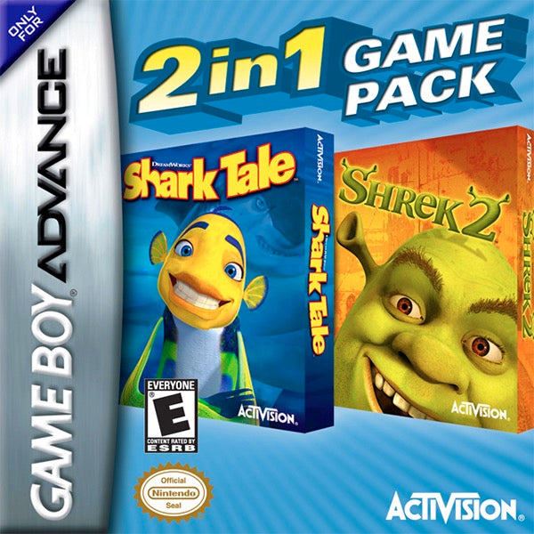 2 in 1 Game Pack Shrek 2 and Shark Tale Cover Art