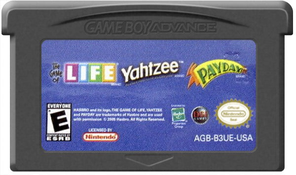 3 Game Pack! The Game Of Life + Payday + Yahtzee Cartridge