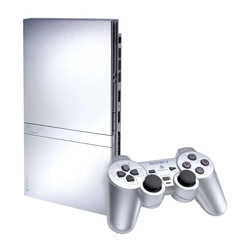 Sony PlayStation 2 PS2 Slim Silver Console Bundle