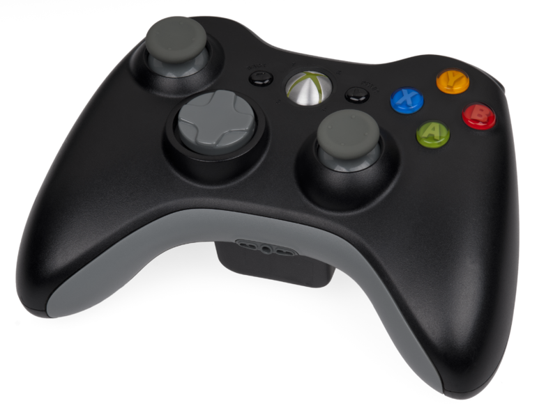 Microsoft Xbox 360 Black & Gray Wireless Controller