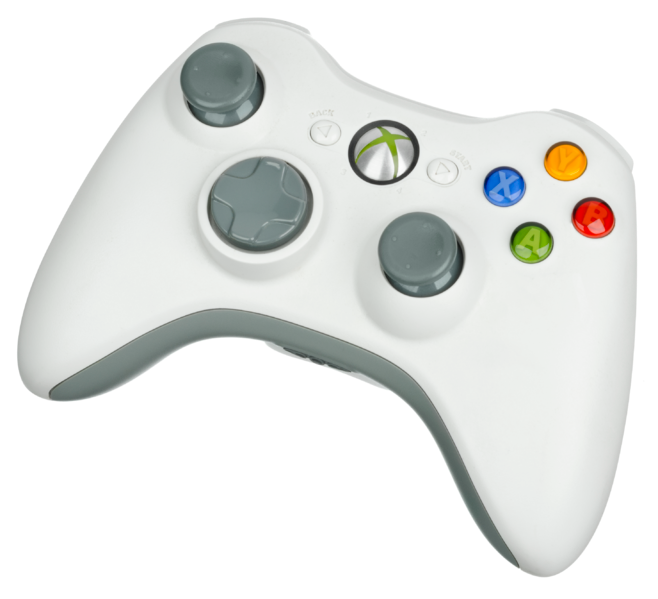 Microsoft Xbox 360 White & Gray Wireless Controller