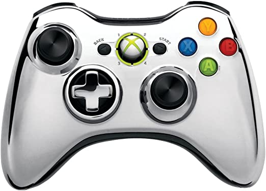 Microsoft Xbox 360 Chrome Silver Wireless Controller