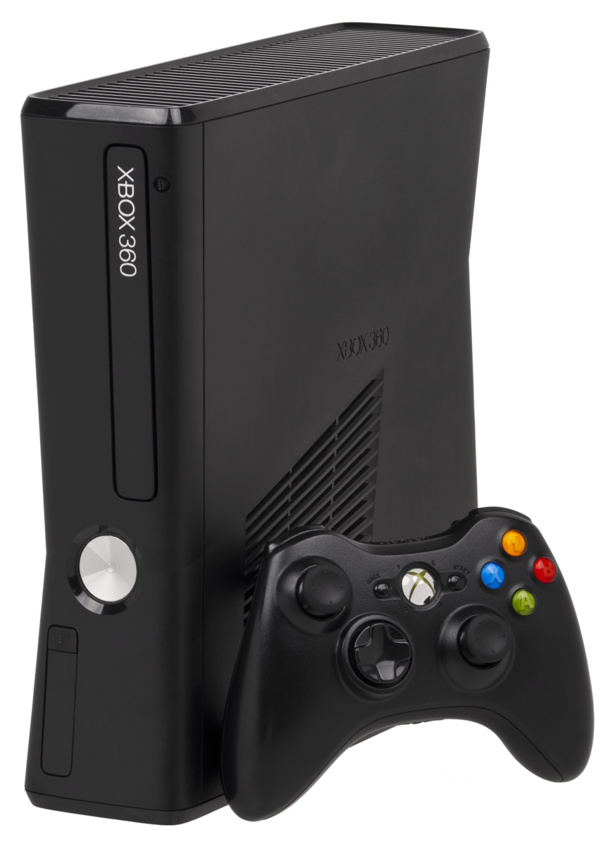 Microsoft Xbox 360 Slim S Black Console Bundle