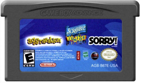 Aggravation and Sorry and Scrabble Jr Cartridge