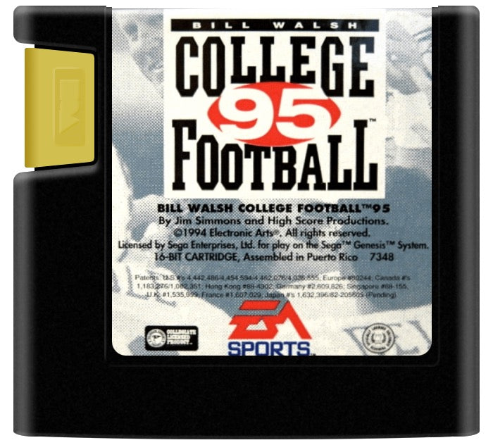 Bill Walsh College Football 95 Cartridge