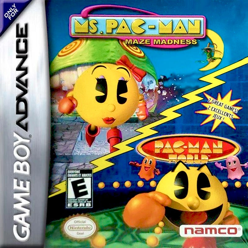Ms. Pac-Man Maze Madness and Pac-Man World Cover Art