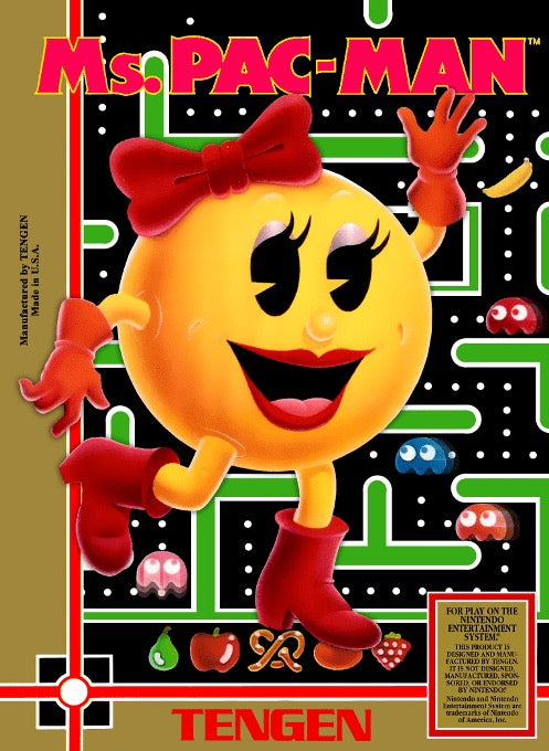Ms. Pac-Man Tengen Cover Art and Product Photo