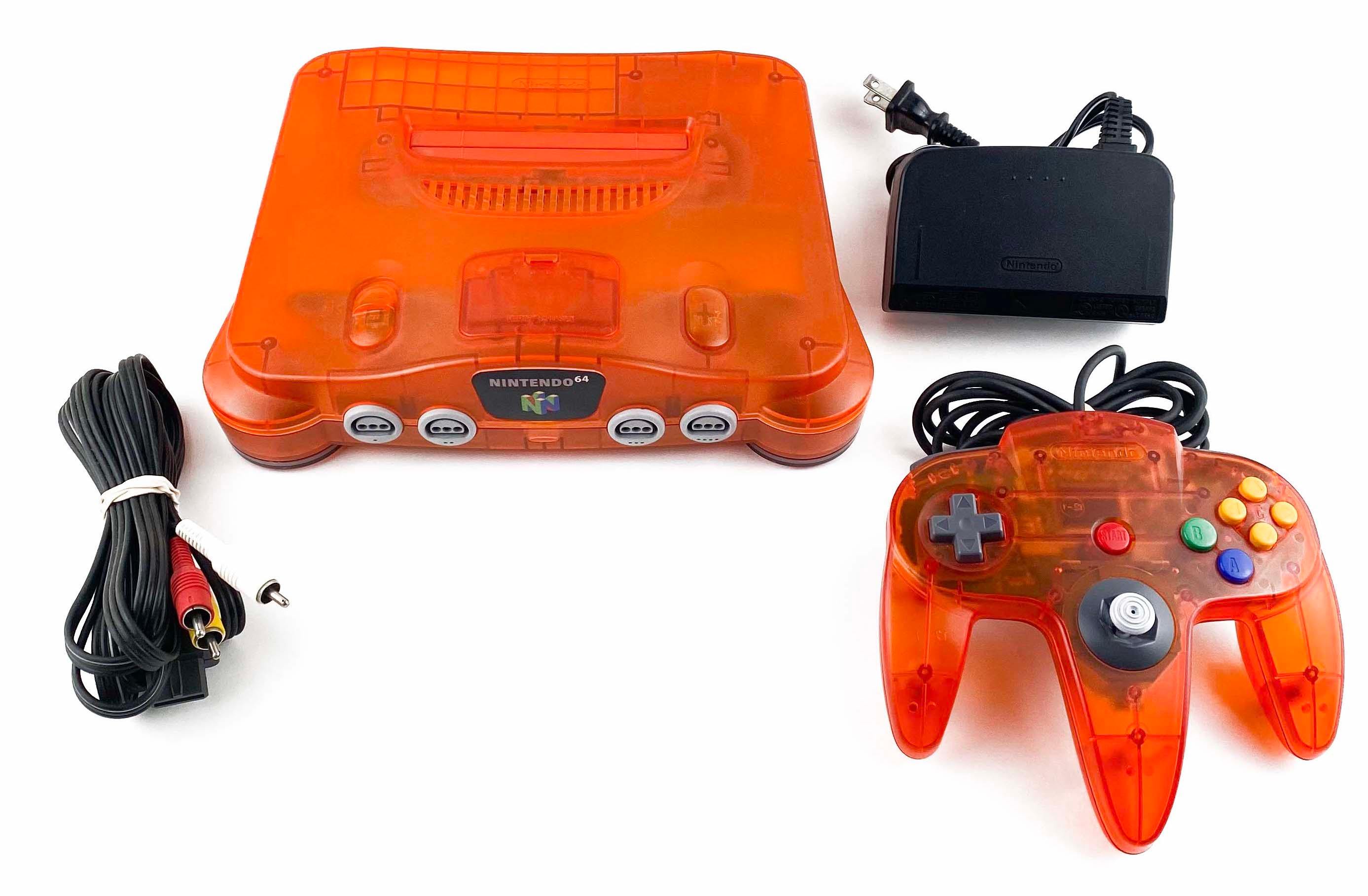 Nintendo N64 Funtastic Fire Orange Console Bundle (NUS-001)