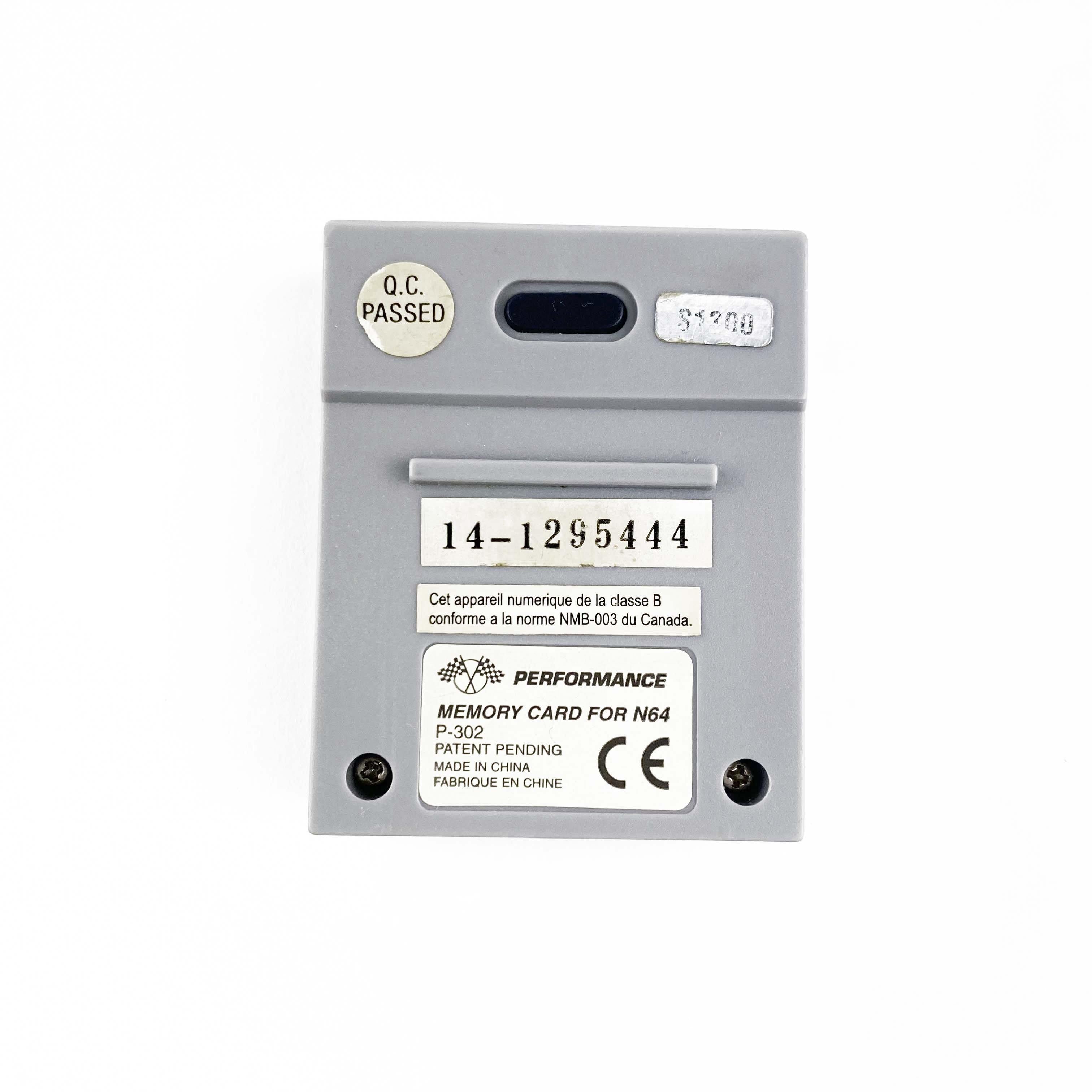 Nintendo N64 Performance Memory Card
