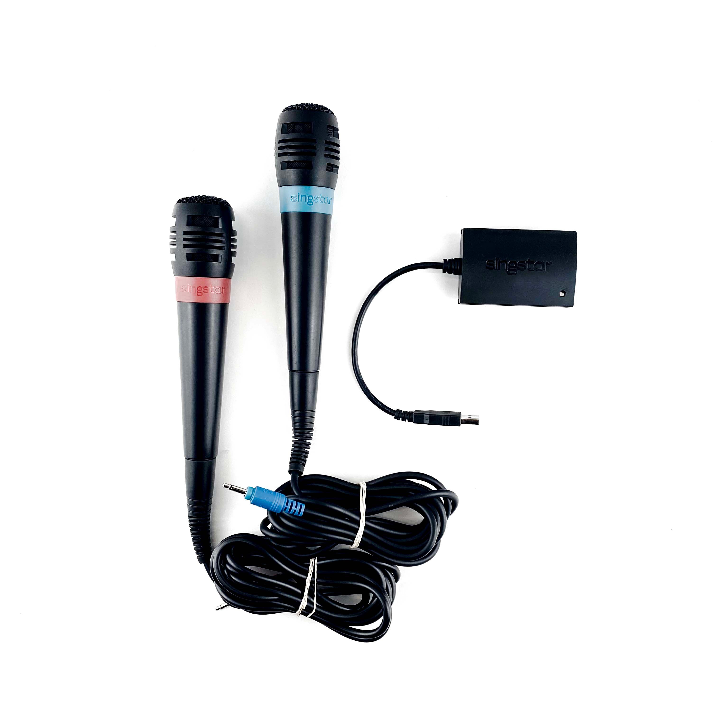 Sony PlayStation 2 PS2 SingStar Wired Microphones Set
