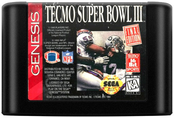 Tecmo Super Bowl III Cartridge
