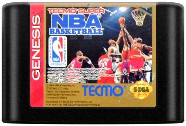Tecmo Super NBA Basketball Cartridge